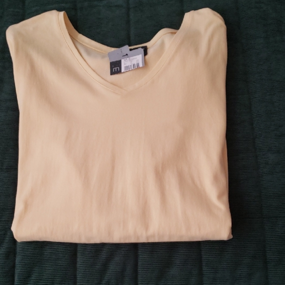 Mossimo Supply Co. Soft Yellow V-Neck Top